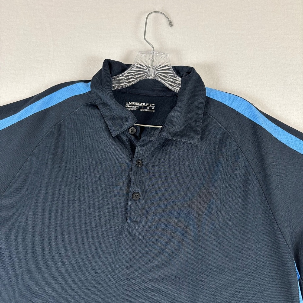 Nike Golf, Fit Dry, Polo Shirt, Dark Blue/Light Blue, Men's Size L - Picture 2 of 10